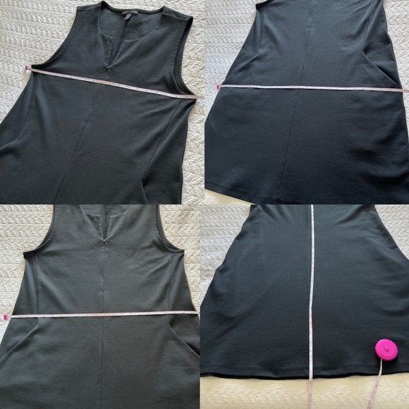 Eileen Fisher Ponte Zip Front Sleeveless Short Dress/Jumper Black Size M - Picture 9 of 11